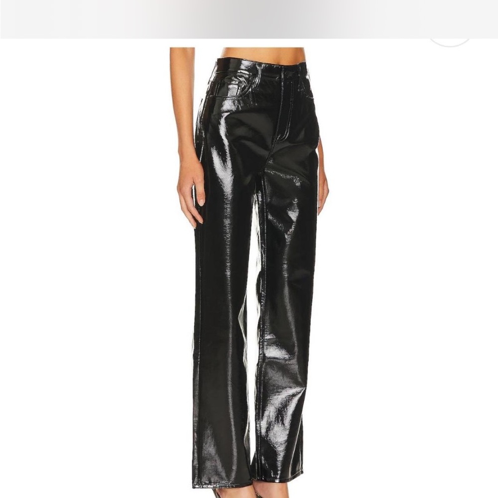 Cassie Super High Rise Straight in Black Vinyl Pistola